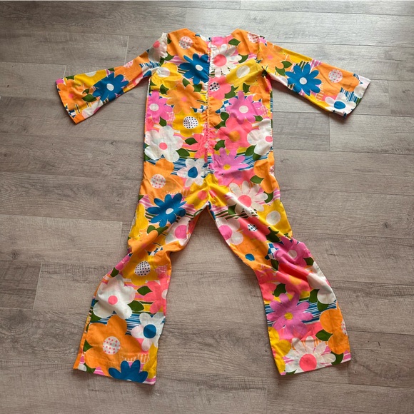 Vintage 70s Handmade Floral Flower Power Jumpsuit - Picture 5 of 10